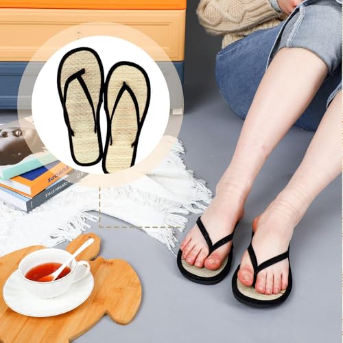 Cozypower Women's Bamboo Flip Flop Non Slip Lightweight Indoor Summer Beach Sandals Woven Straw Bamboo Slippers (Us Size 7) - Image 3