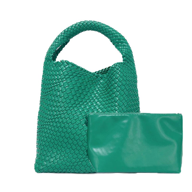 Woven Bag Women'S Shoulder Bag Large Capacity Vegetable Basket Bag Shopping Bag Commuter Bag Women'S All-Match Bag - Image 1