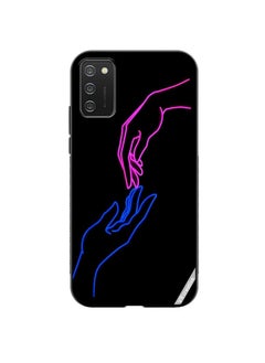 Protective Case Cover For Samsung Galaxy A02s Hands In Neon Lights Design Multicolour