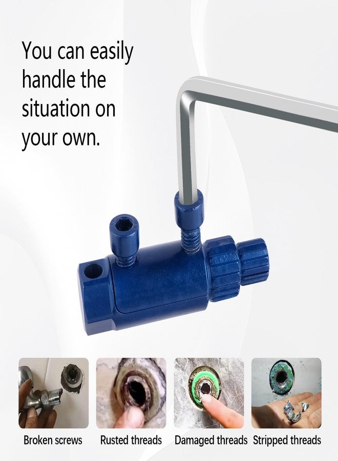 UwinVwin Broken Pipe Thread Extractor Tool & Broken Valve Thread Extractor - Heavy-Duty Faucet Removal Kit for 1/2”, 3/4”, 1” Pipes, Stripped Screws, and Damaged Bolts(Blue) - Image 5