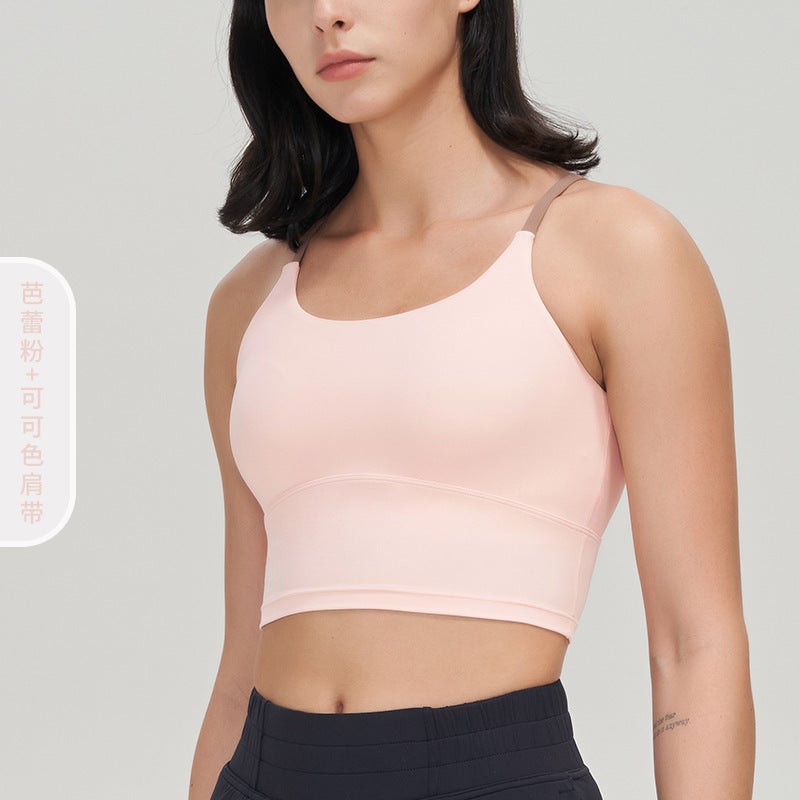 New Lulu Sports Underwear Naked Yoga Vest Water Drops Cross Beauty Back Shockproof Running Fitness Bra - Image 4