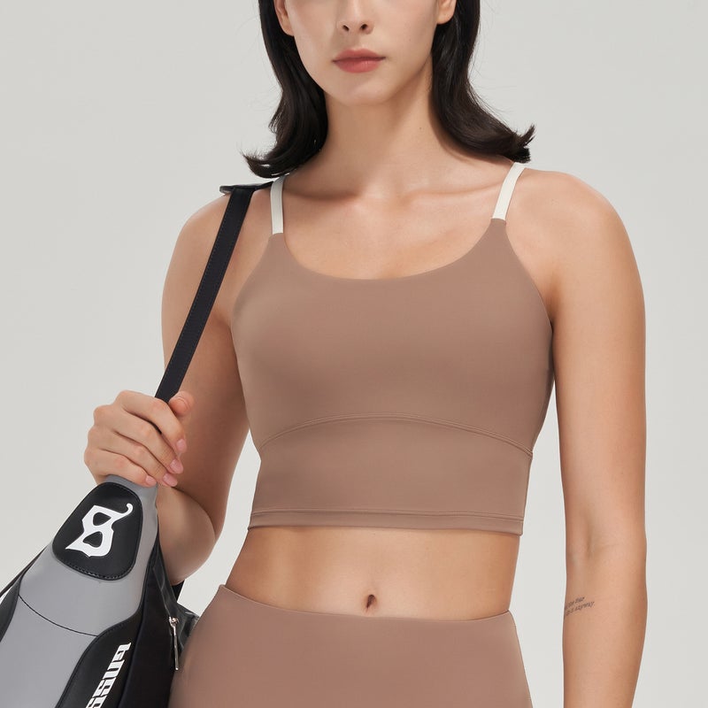New Lulu Sports Underwear Naked Yoga Vest Water Drops Cross Beauty Back Shockproof Running Fitness Bra - Image 2