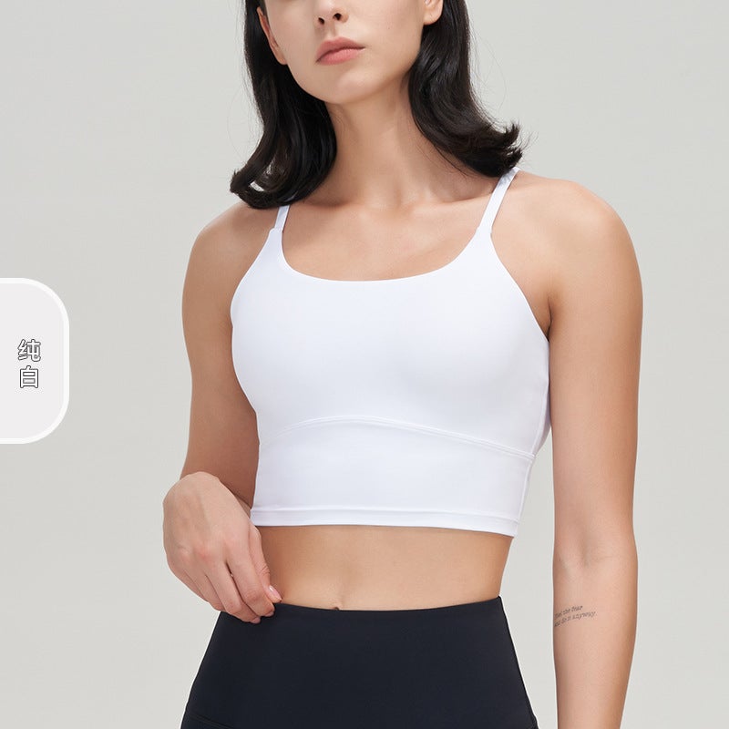 New Lulu Sports Underwear Naked Yoga Vest Water Drops Cross Beauty Back Shockproof Running Fitness Bra - Image 1