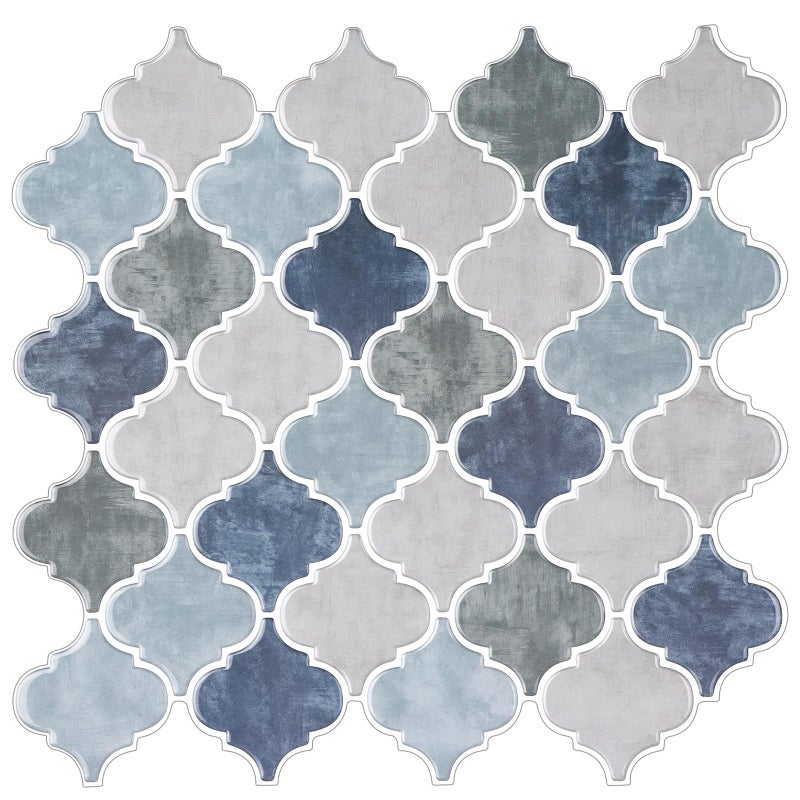WalDecoo Arabesque Peel and Stick Backsplash for Kitchen Thicker Design 3D Self Adhesive Wall Tile 12x12 Peel and Stick Wall Tiles 10Sheet Stick on Tiles for Kitchen and Bathroom Mix Blue - Image 2