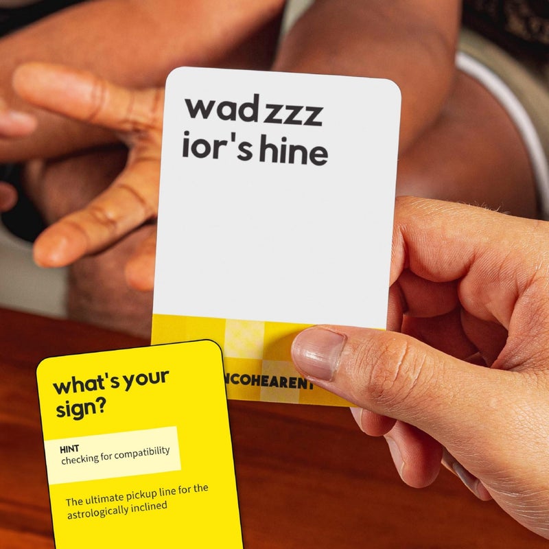 WHAT DO YOU MEME? Incohearent, The Guess The Gibberish Party Game By Relatable, A Funny Card Game For Adults, Includes 400 Cards, Instructions, And 1 Sand Timer, Fun for Friendsgiving, or a White Elephant Gift - Image 5