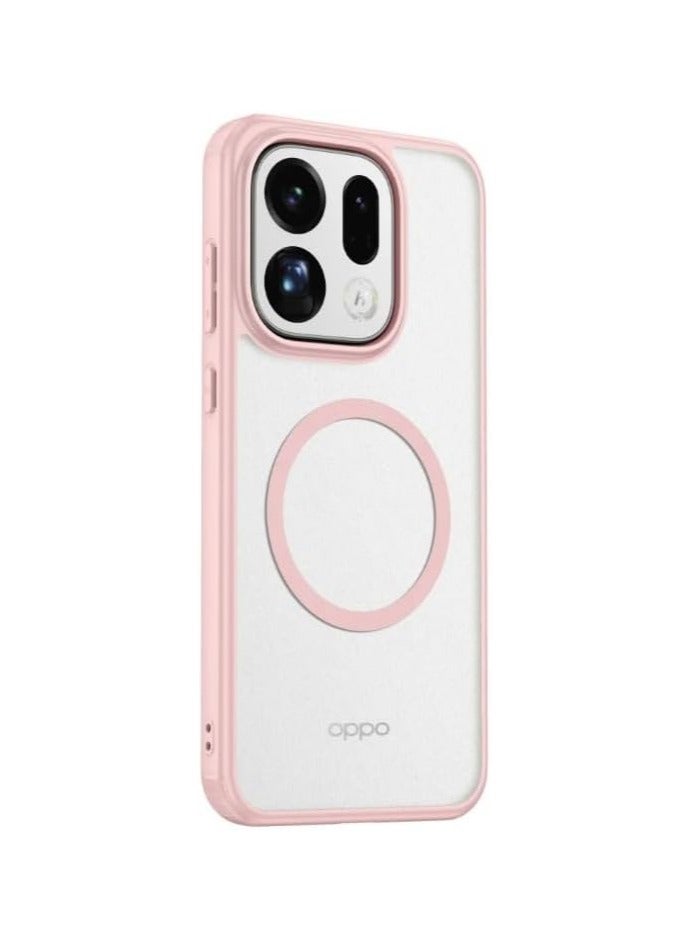 الغلاف الواقي الشفاف المغناطيسي لجهاز OPPO Find X9 Pro - مقاوم للصدمات والسقوط مزود بحواجز هوائية في الزوايا الأربع ويدعم الشحن اللاسلكي