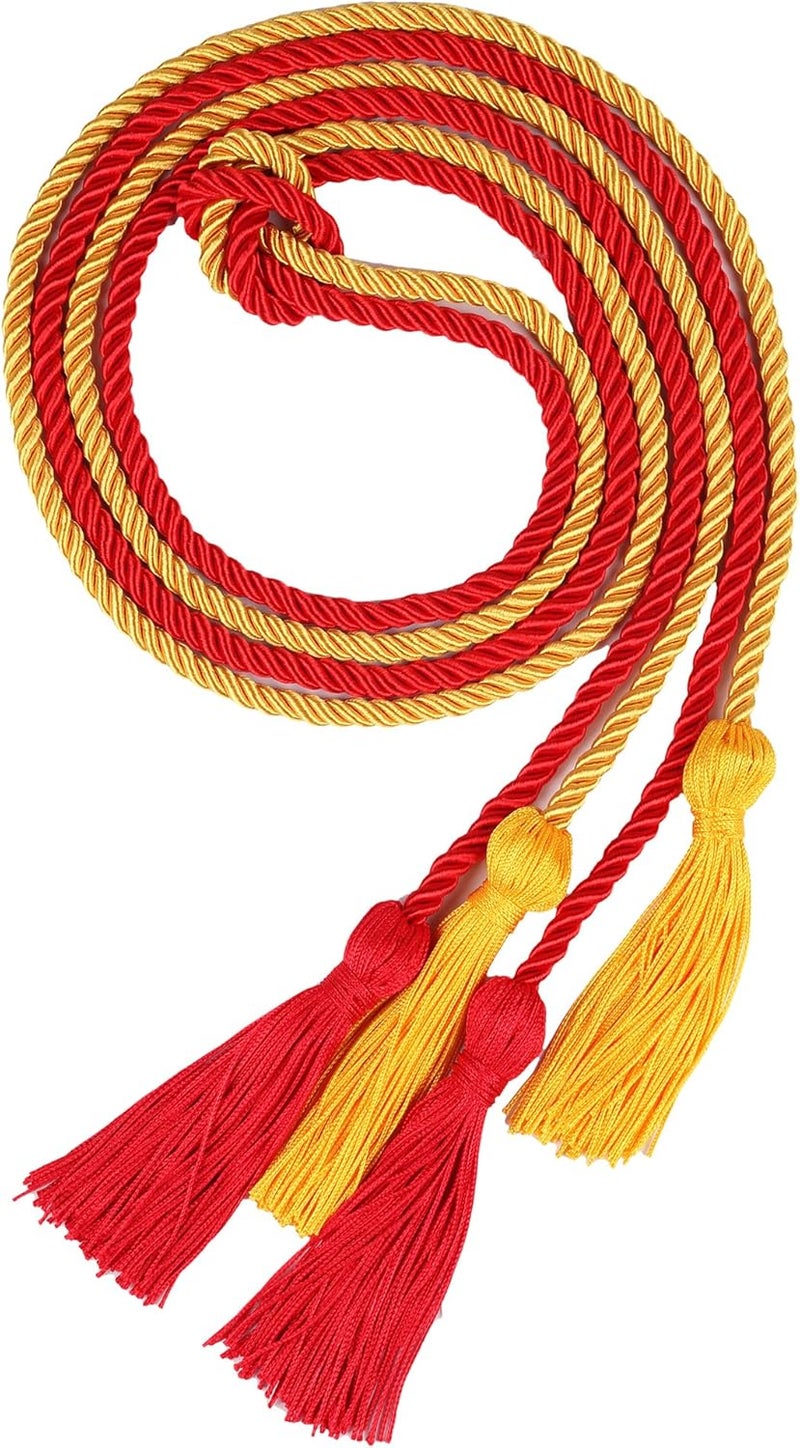 UIALECG Double Graduation Honor Cords - Red and Gold,68" Long - Image 1