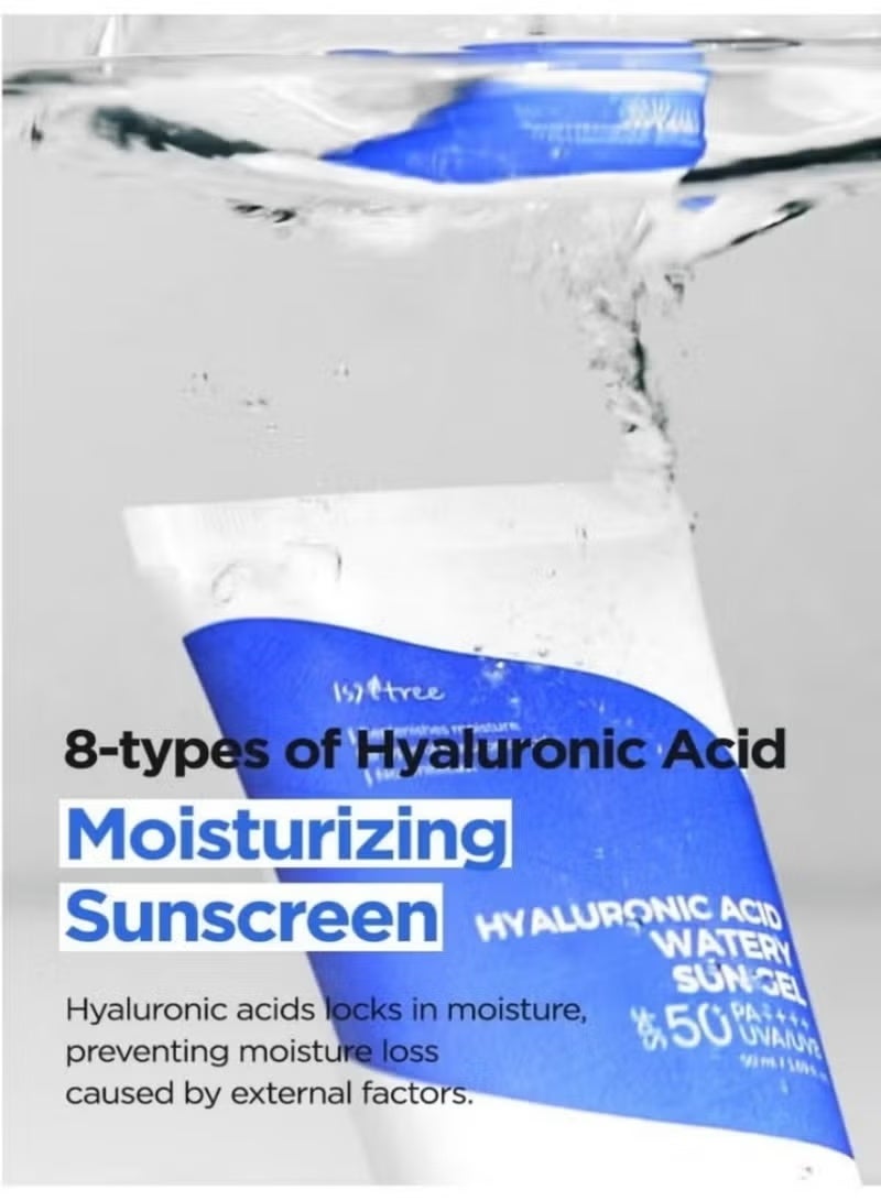 ISNTREE Hyaluronic Acid Watery Sun Gel 50ml, Suncream Spf50 Pa++++, Hydrating Gel Texture, Replenishes Moisture,Sunscreen And Whitening, Suitable For All Skin Types With Sunscreen - Image 3