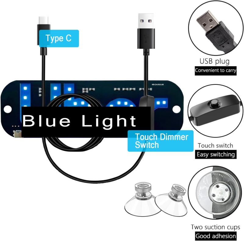 Car Led Sign 18.2 X 11 Cm Blue - Easy Plug And Play Installation Enhanced Road Presence Windshield Light for All 5V Cars Trucks SUVs RVs Ride-hailing Drivers - Image 4