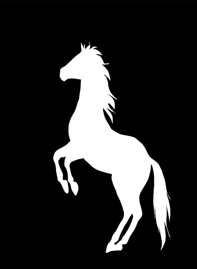 Decal Serpent Rearing Horse Silhouette Country 6" Vinyl Sticker Car Decal (6" White) - Image 1