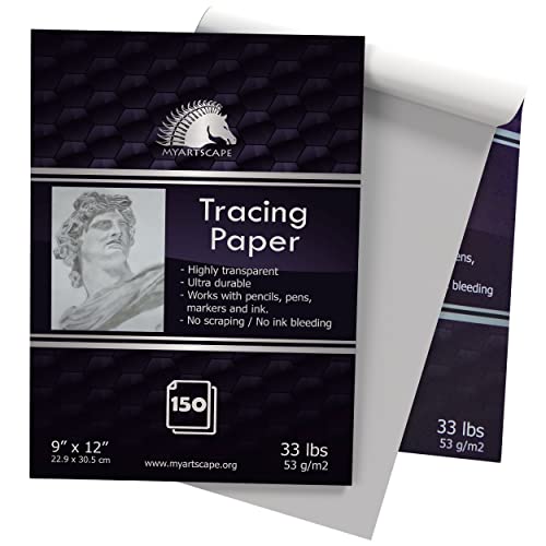 MyArtscape Tracing Paper Pad - 33lb - 9" x 12" - 150 Transparent Sheets - Artist Quality - High Transparency - Professional Art Supplies - Image 1