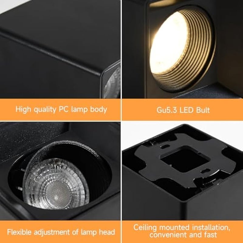 V.nice LED Ceiling Spotlight GU10/GU5.3 Surface Mounted Light Fixture, Polycarbonate Housing, 35W Max, Indoor Wall & Ceiling Lamp for Hallway Kitchen Bedroom – 2 Styles (No Bulb Included) - Image 5