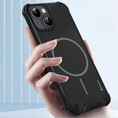 KARWAN®? Rugged Magnetic Slim Back Case Cover for iPhone 14 Plus (6.7-Inch-) Heavy Duty |Dual-Layer Armor Protection| Shockproof Edge Guard iPhone 14 Plus Mobile Phone Back Cover [Matte Back] [Black] - Image 3