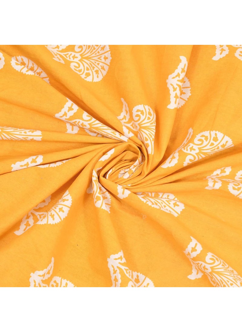 BLOCKS OF INDIA BLOCKS OF INDIA Hand Block Printed 200 TC Cotton Super King Size Bedsheet106 x 106 Multi 13  - Image 5