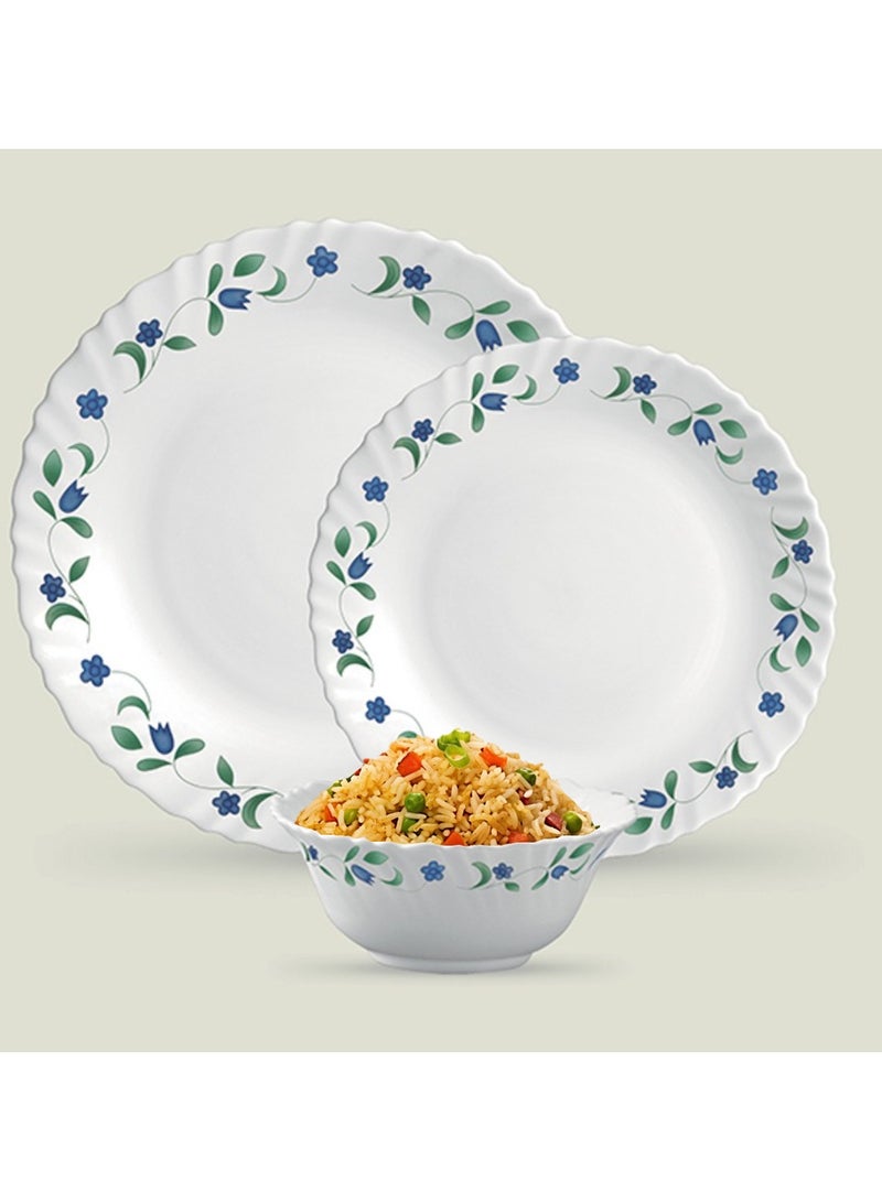 لاوبالا طقم عشاء لا أوبالا كلاسيك 44 قطعة أوبال وير لون أزرق جونيبر آمن للميكروويف وغسالة الصحون - Image 3