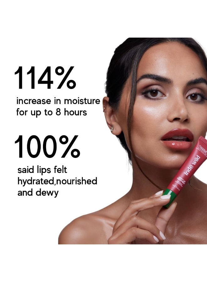 indē wild Dewy Lip Treatment Hot Sauce | Red Tint | Non-Sticky | Lip tint, balm, plumper all-in-1 | Overnight Repair Vegan Lip Balm & Moisturizer | Lasts for 8+ hour | With Natural Desi Ghee, Shea Butter, Squalane & Hyaluronic Acid | Hydrating Korean Formulation | 15ml - Image 2