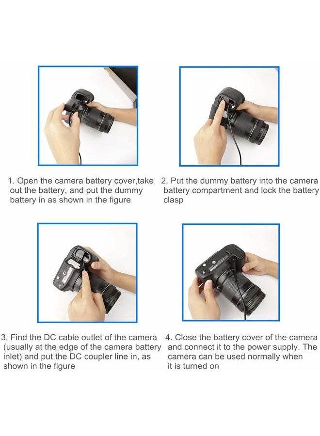Tengdaxing ACK-E6 Continuous Power Adapter LP-E6/E6N Dummy Battery for Canon EOS 5Ds, 5Ds R, 5D II III IV, 6D, 6D Mark II,7D, 7D Mark II, 60D, 60Da, 70D, 80D, 90D, R, R5, R6, R6 Mark II, R7 Cameras - Image 4