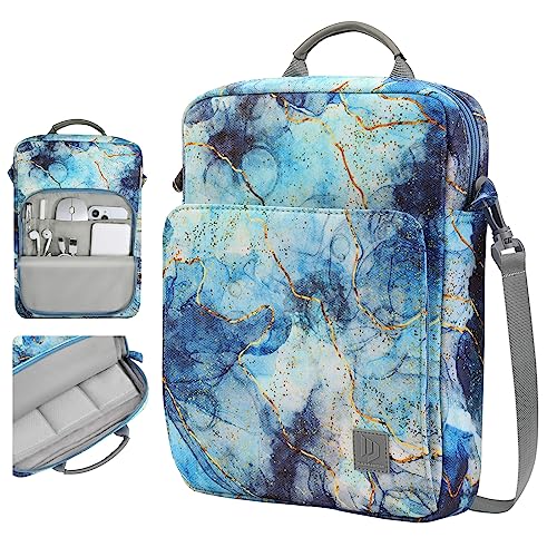Dadanism 9-11 Inch Tablet Sleeve Bag Carrying Case with Shoulder Strap for iPad (A16) 11", iPad 10th Gen 10.9", iPad Air M4/Pro M5 11", iPad 9/8/7th 10.2", Galaxy Tab A11+ Plus 11", Marble Blue - Image 1