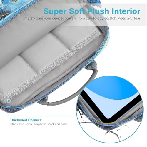 Dadanism 9-11 Inch Tablet Sleeve Bag Carrying Case with Shoulder Strap for iPad (A16) 11", iPad 10th Gen 10.9", iPad Air M4/Pro M5 11", iPad 9/8/7th 10.2", Galaxy Tab A11+ Plus 11", Marble Blue - Image 4
