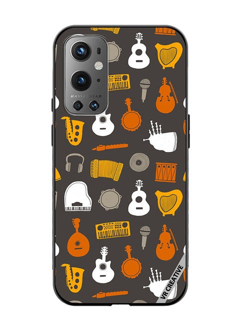Protective Case Cover For OnePlus 9 Pro Musical Instruments Flat Design Multicolour