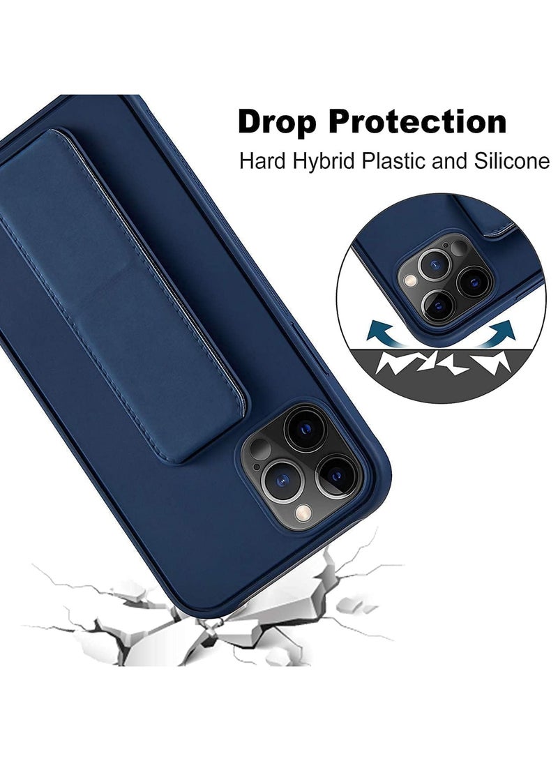 ACLIX Silicone Case for iPhone 16 Pro Max, Magnetic Cover Car Mount Kickstand & Holder, Premium Silicone Vertical & Horizontal Hand Strap and Grip with Multi Stand for iPhone 16 Pro Max (Dark Blue) - Image 3