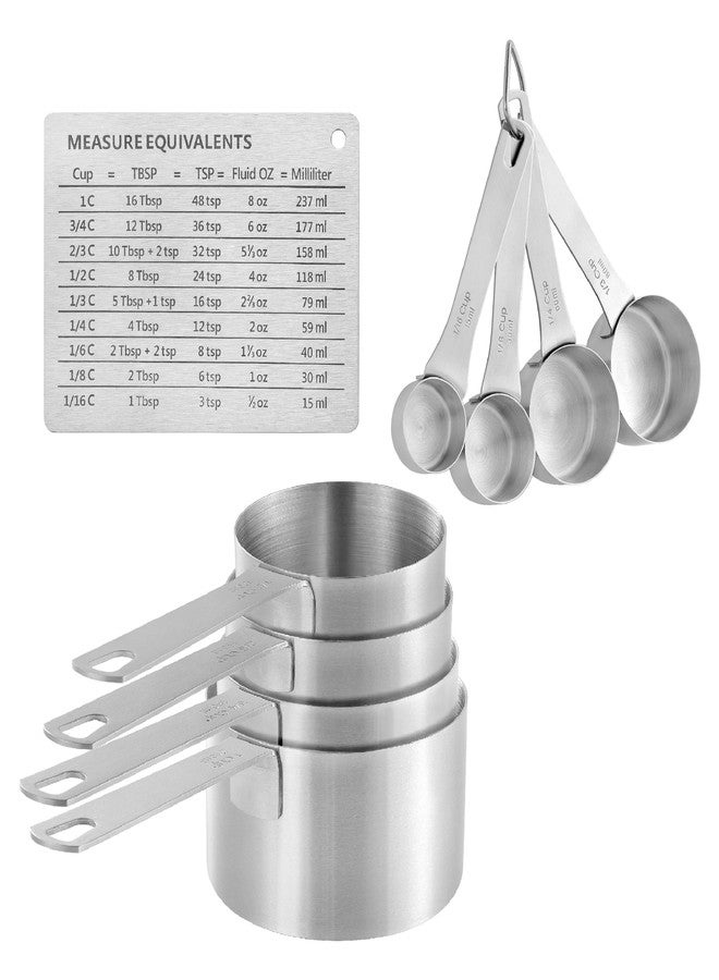 OLULU Measuring Cups Set,OLULU 18/8 Stainless Steel 8-Piece Metal Measuring Cups, Professional Measuring Cups for Home Kitchen Baking and Cooking. - Image 1