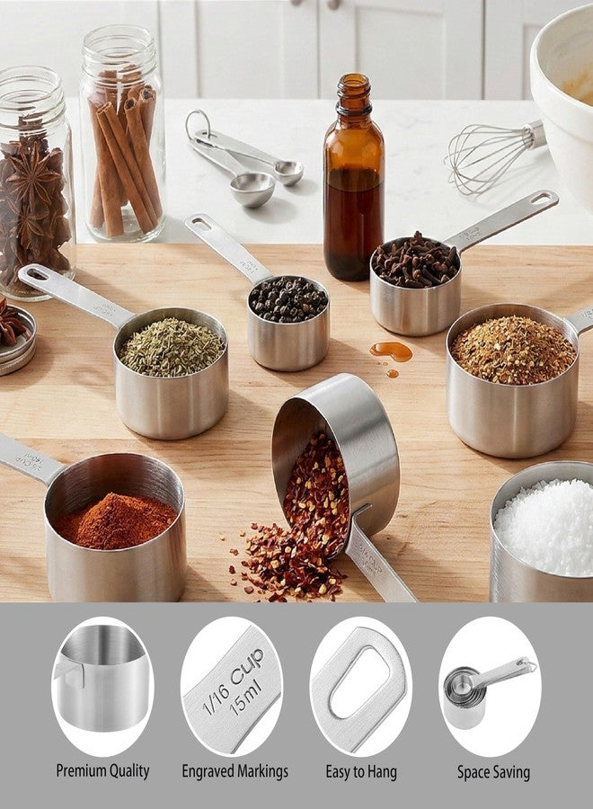 OLULU Measuring Cups Set,OLULU 18/8 Stainless Steel 8-Piece Metal Measuring Cups, Professional Measuring Cups for Home Kitchen Baking and Cooking. - Image 3