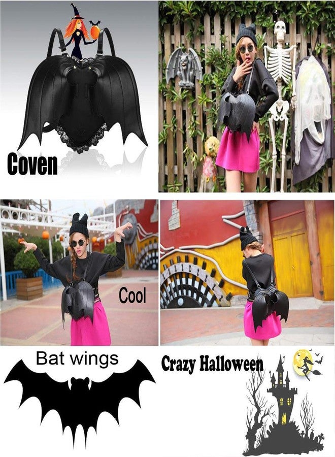 AlwaySky Women Backpack Novelty Bat Wings Daypack Gothic Purse Punk Lace Lolita Bag Lady, Black - Image 4