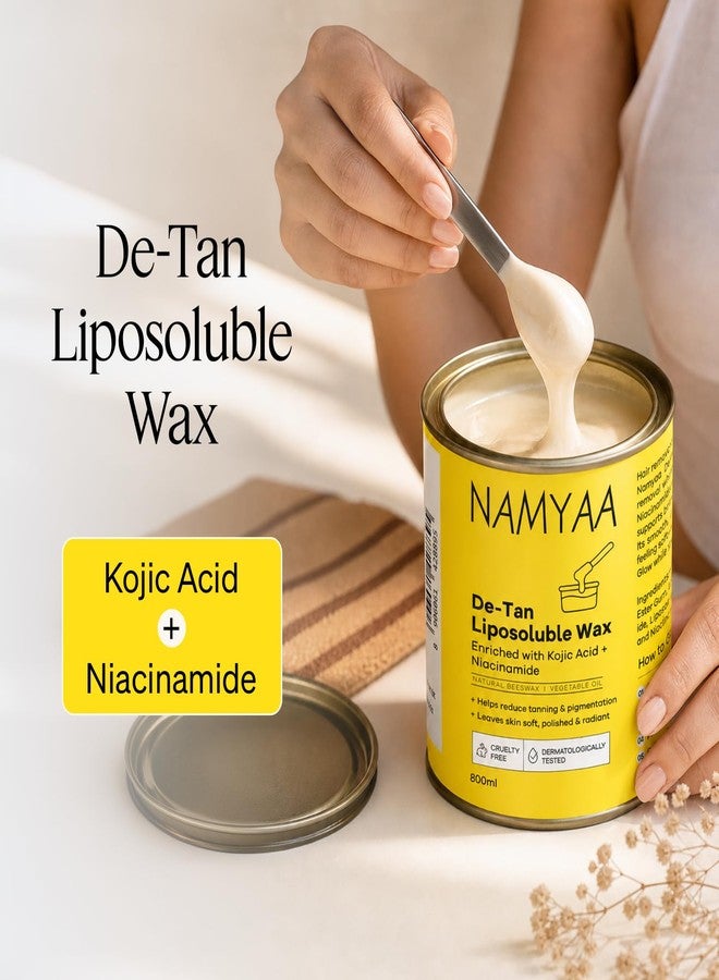 Namyaa De-Tan Liposoluble Wax | Painless Hair Removal For Women| Quick & Easy Tan Removal Waxing for Sensitive Skin | Brightening Hair Removal for Legs, Arms, Underarms & Body | Smooth & Even Skin | Professional Strip | 800ml - Image 2