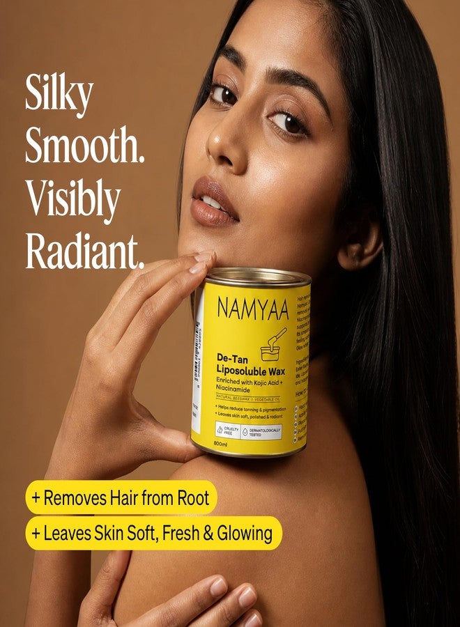 Namyaa De-Tan Liposoluble Wax | Painless Hair Removal For Women| Quick & Easy Tan Removal Waxing for Sensitive Skin | Brightening Hair Removal for Legs, Arms, Underarms & Body | Smooth & Even Skin | Professional Strip | 800ml - Image 3