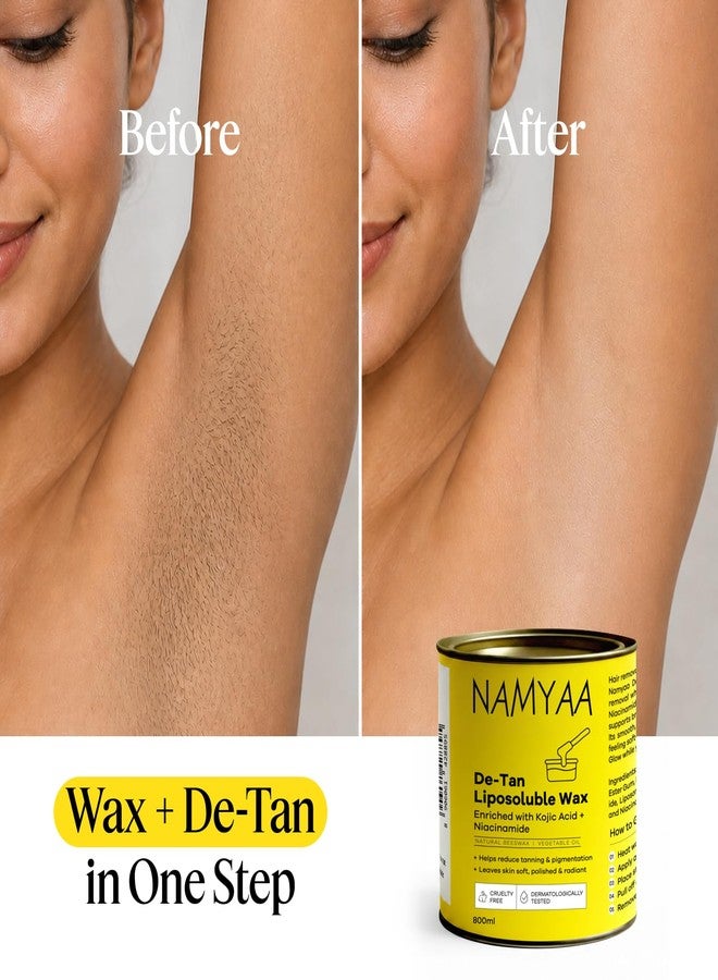 Namyaa De-Tan Liposoluble Wax | Painless Hair Removal For Women| Quick & Easy Tan Removal Waxing for Sensitive Skin | Brightening Hair Removal for Legs, Arms, Underarms & Body | Smooth & Even Skin | Professional Strip | 800ml - Image 4