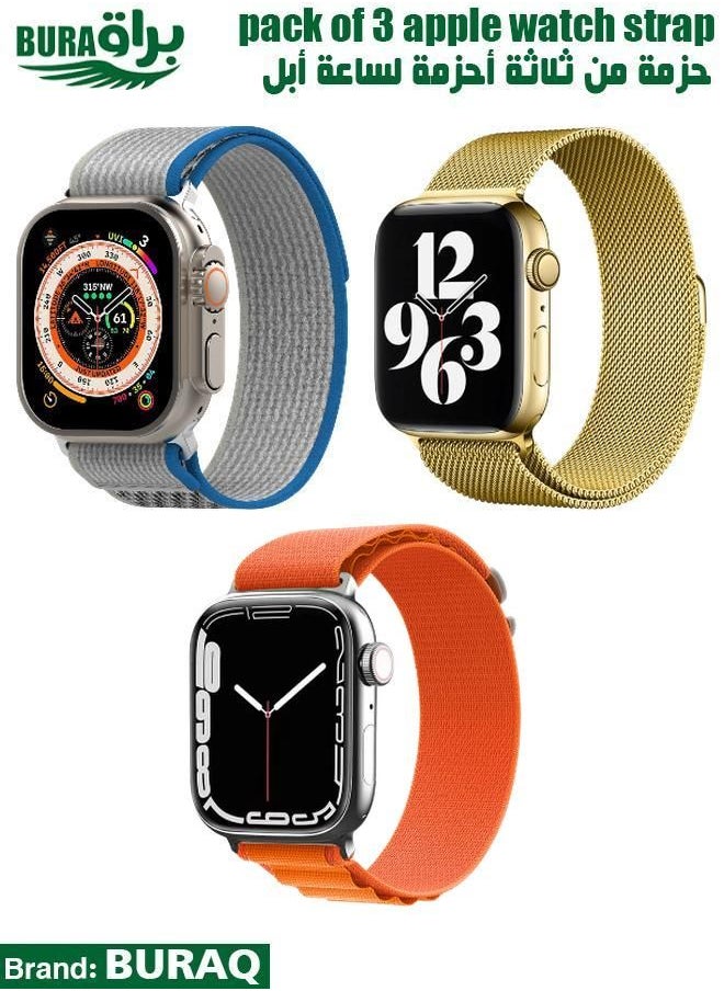 BURAQ - Apple Watch Band Strap For Apple Watch Ultra 2/Ultra 49mm, Series 10 46mm, 9/8/7 45mm, SE2/SE/6/5/4 44mm, 3/2/1 42mm - Image 1