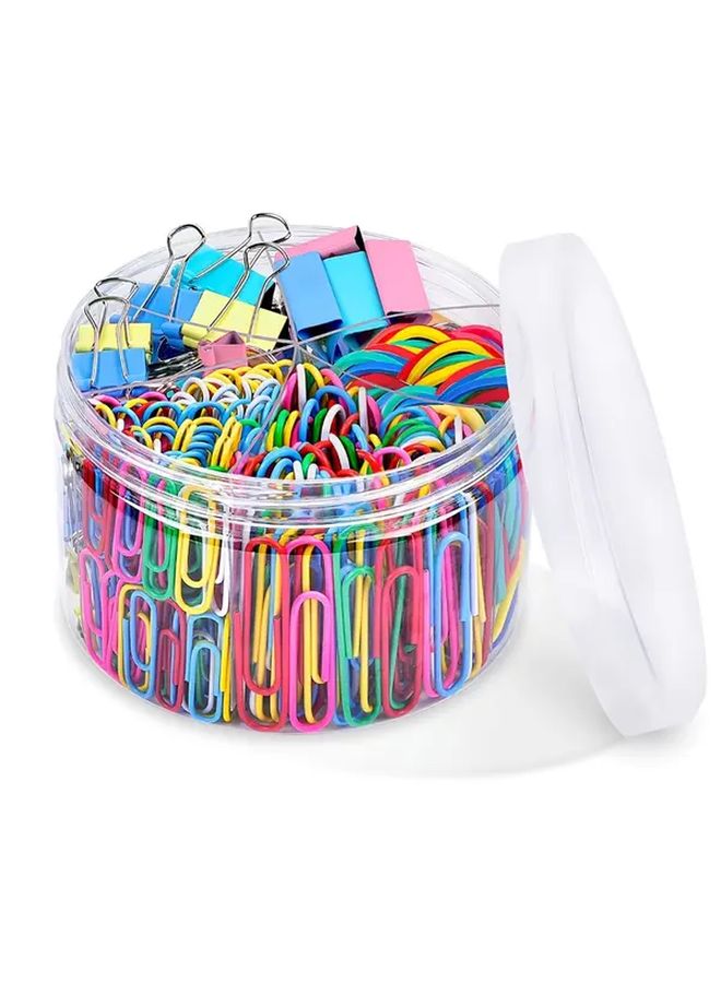 240 Pcs Paper Clips Set Binder Clips Rubber Bands Office Supplies - Image 5