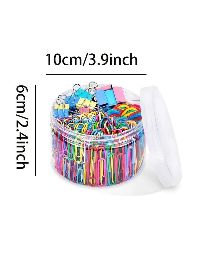 240 Pcs Paper Clips Set Binder Clips Rubber Bands Office Supplies - Image 2