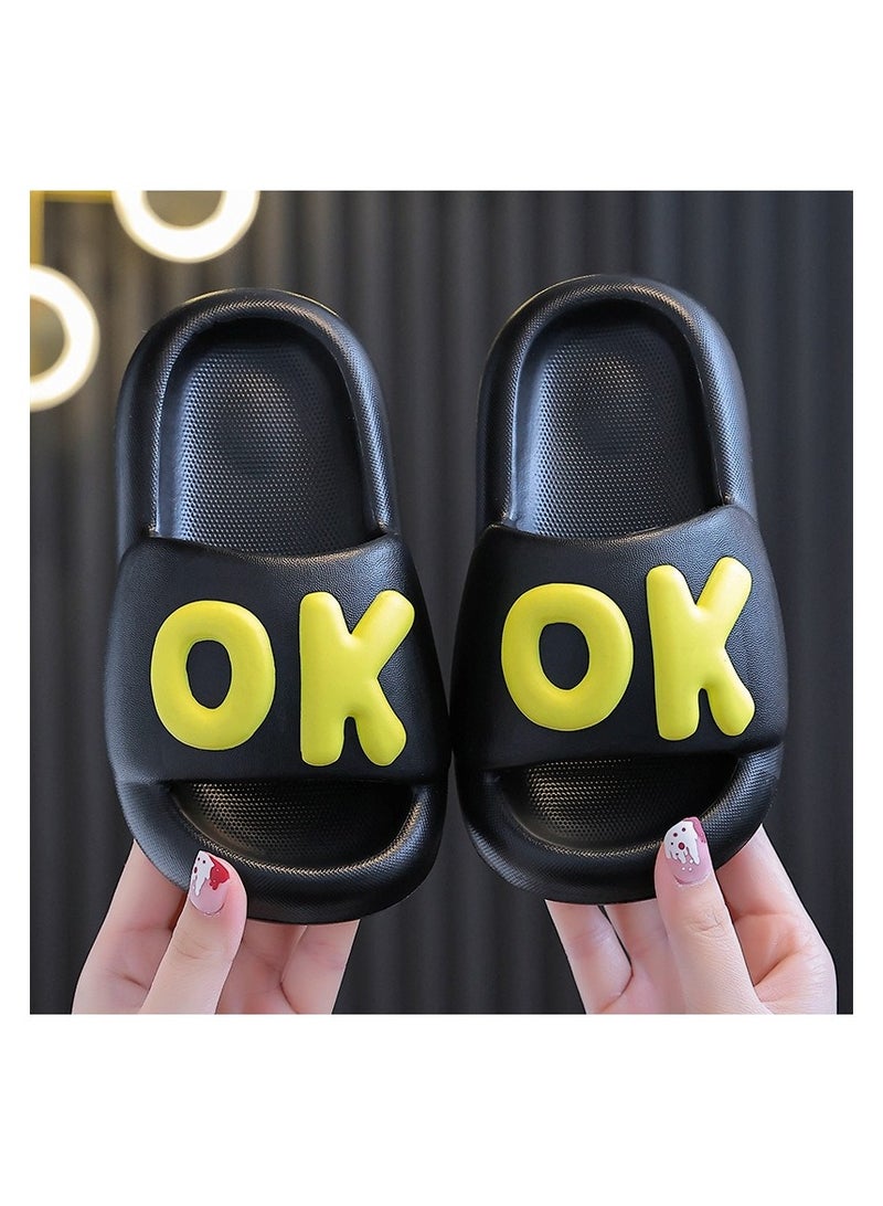 Style نعال أطفال موسم الصيف المنزلية غير قابلة للانزلاق للاستحمام من إيفا