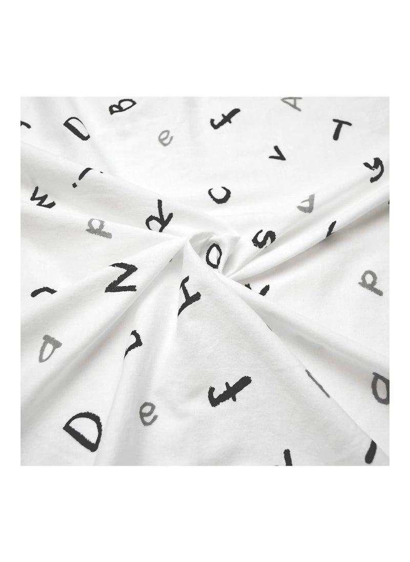TL Care Printed 100% Natural Cotton Jersey Knit Fitted Pack N Play Playard Sheet, Alphabet, Soft Breathable, For Boys & Girls, Single  - Image 2