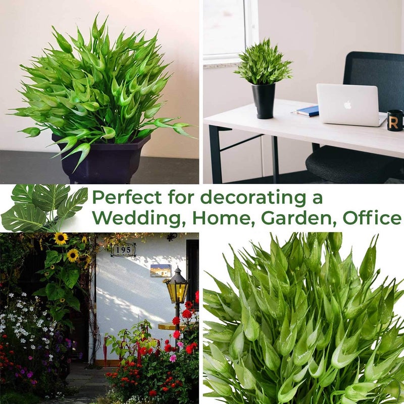 Art Street Art Street Artificial Flower Pot for Home Decoration Green Color Multi Head Artificial Plants with Pot Size 8 x 85 Inchs  - Image 3