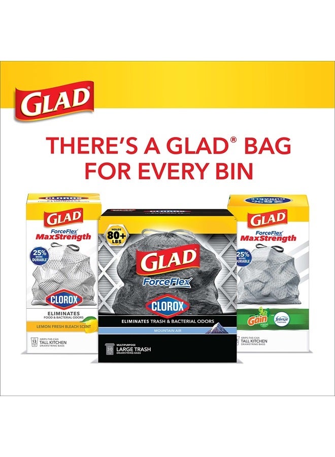 Glad أكياس القمامة، أكياس قمامة سوداء كبيرة بسحب مرن، 30 جالون، 25 قطعة (قد يختلف التعبئة) - Image 5