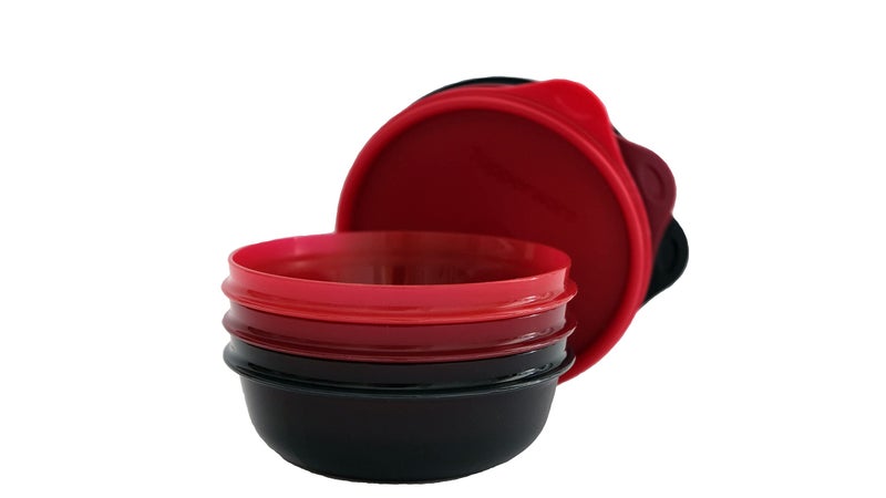 Tupperware Airtight Leakproof Storage Container (Set of 3  300 ml) Cherry  Ruby  Black  11155467 - Image 2