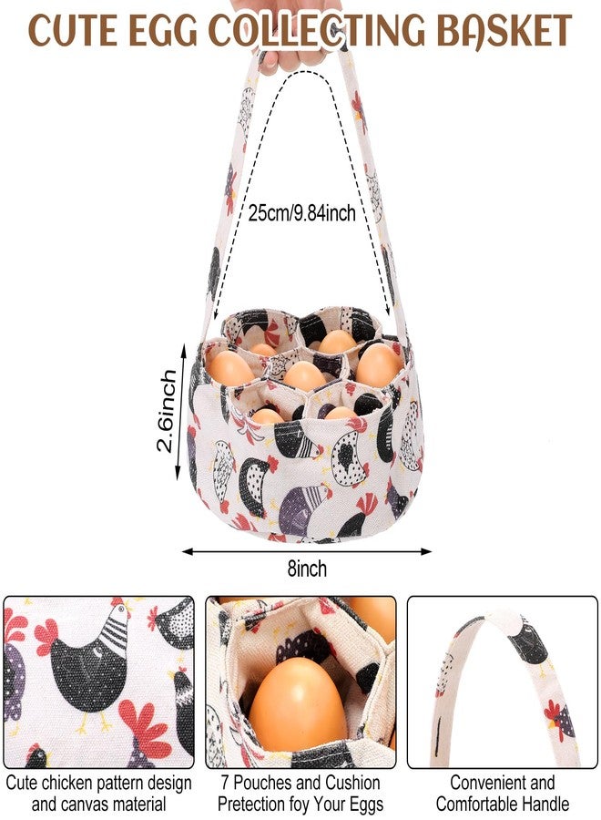 Silicherry 2 Pcs Egg Collecting Apron Chicken Egg Gathering Basket with 7 Pouches Holding Apron with 15 Pockets (Stylish) - Image 2