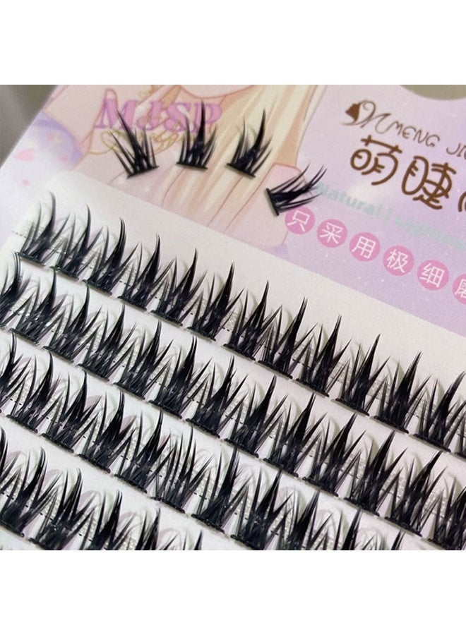 رموش عنقودية "الأنمي" الطبيعية | مظهر سبايكي خفيف وكثيف لعيون ساحرة (DIY Eyelashes) - Image 5