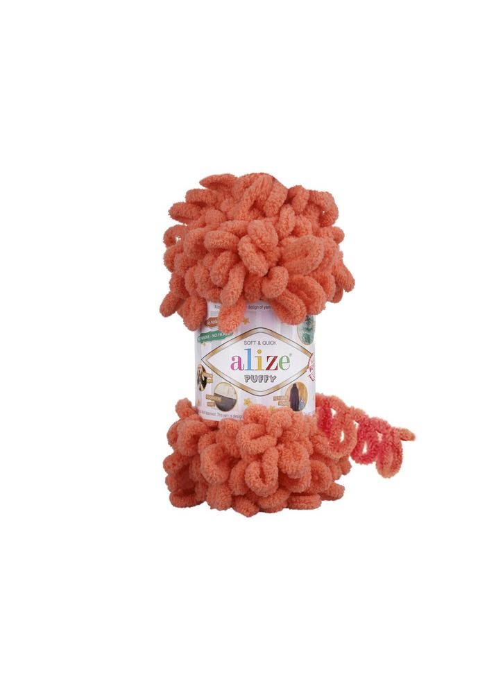 ALIZE PUFFY Yarn Color 619 (Coral)