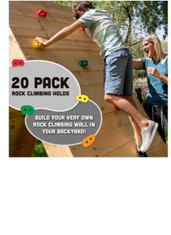 KASTWAVE 20 Pack Kids Rock Climbing Holds, Includes Mounting Hardware for 1" Installation, Holds Climbing Rocks for Outdoor Indoor Home Playground  - Image 2