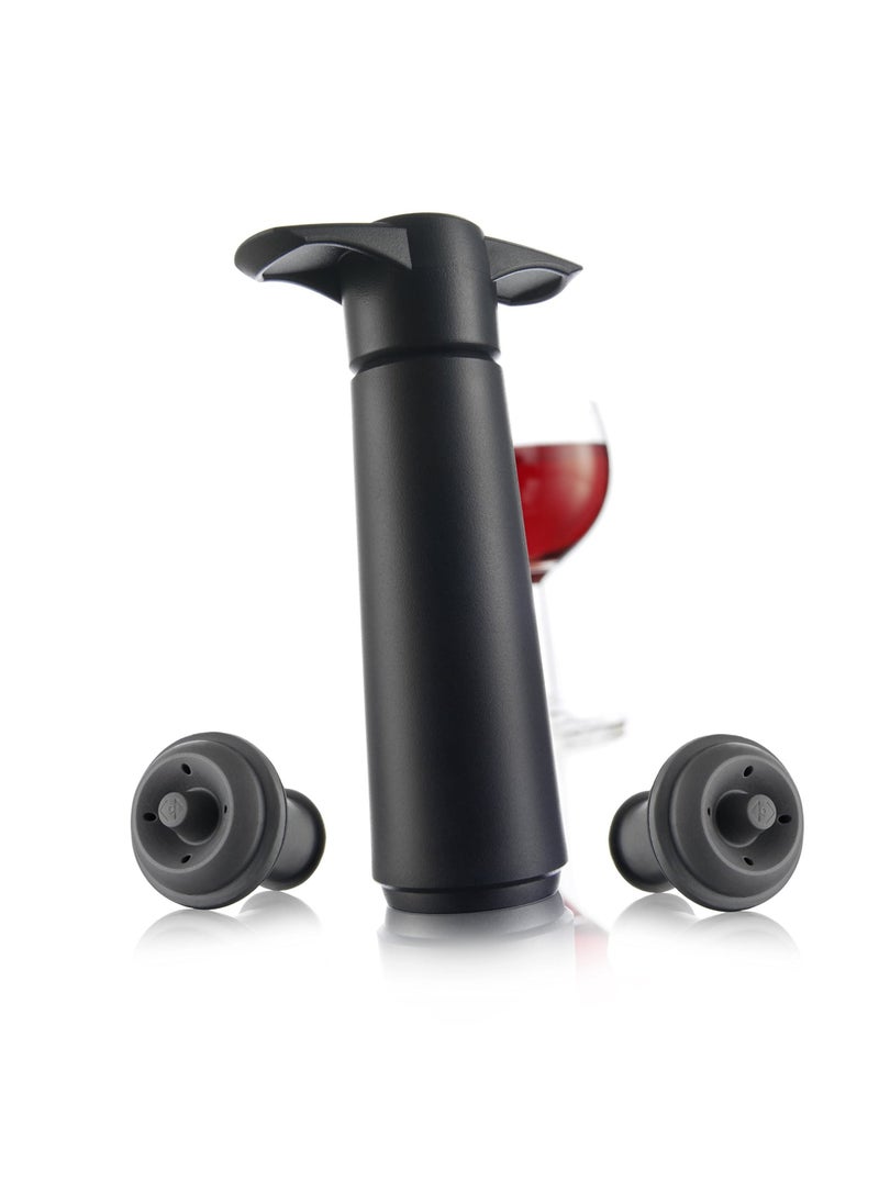 SYOSI Wine Saver Pump with 2 Vacuum Bottle Stoppers Black Black Pump 4 Stoppers  - Image 2