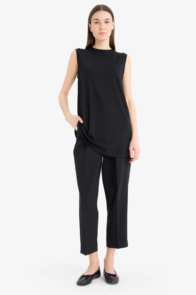 DeFacto Regular Fit Crew Neck Short Sleeve Tunic