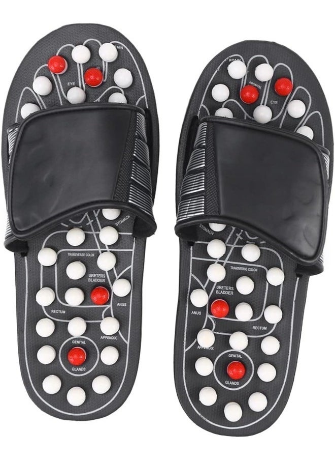 Generic 1 Pair Rotating Reflex Massage Slippers - Arch Pain Relief Foot Massager Shoes with Magnetic Therapy (Size 44-45)  - Image 1