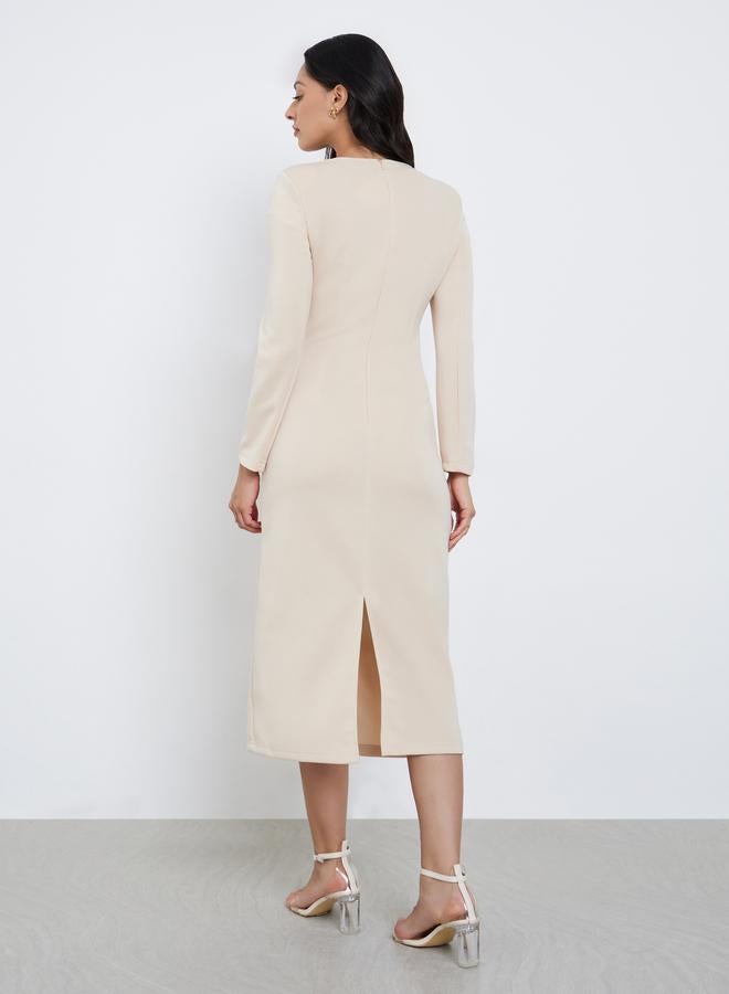 ستايلي فستان ميدي مزين بحلقة معدنية - Image 4