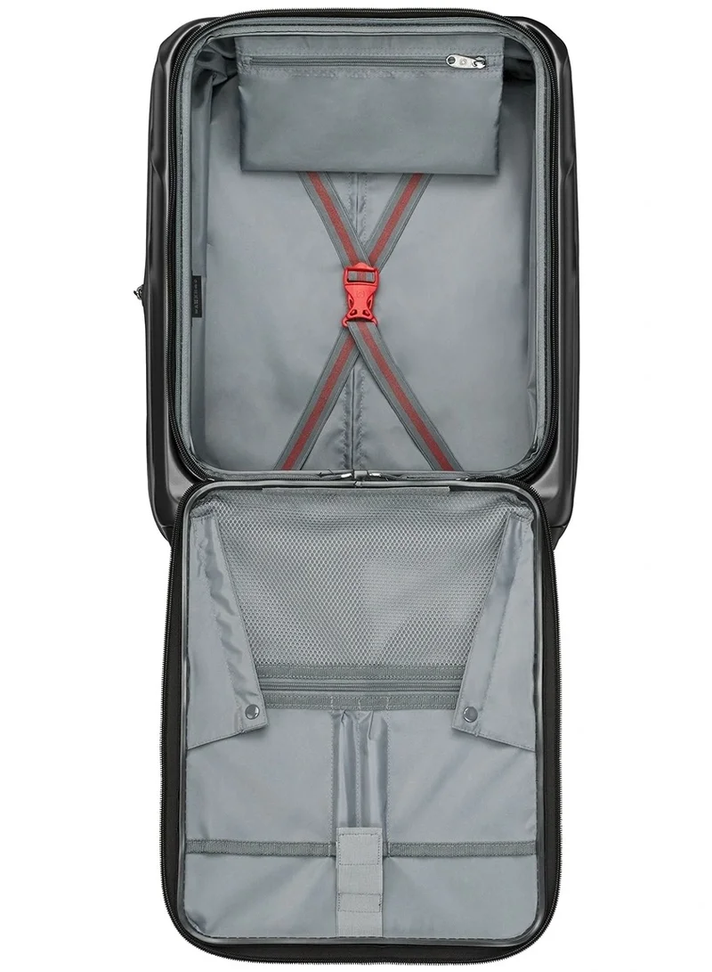 Wenger Amplix 55 Cm Hardside 4 Double Wheeled Expandable Cabin Luggage Trolley - Black
