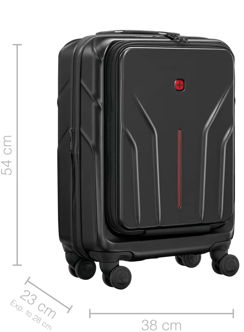 Wenger Amplix 55 Cm Hardside 4 Double Wheeled Expandable Cabin Luggage Trolley - Black