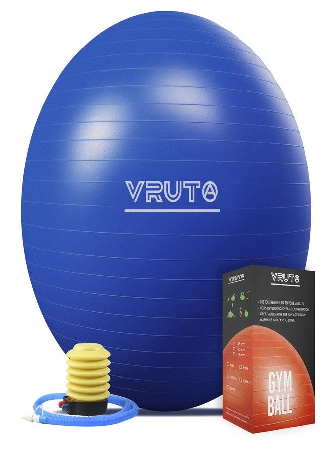 Vruta Gym Ball & Exercise Ball for Fitness, Stability, Gym, Balance Ball & Yoga Ball, Balance Stability Training, Birthing Ball for Pregnancy Ball with Foot Pump (65 CM) - Image 1